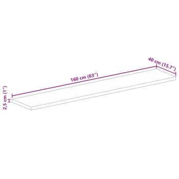 ARDEBO.de - Tischplatte 160x40x2,5 cm Rechteckig Altholz Massiv