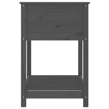 Pflanzkübel mit Ablage Grau 82,5x54x81 cm Massivholz Kiefer