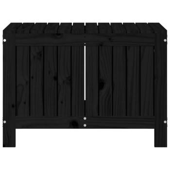 Gartentruhe Schwarz 76x42,5x54 cm Massivholz Kiefer