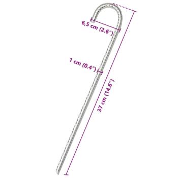 ARDEBO.de - Zeltheringe 12 Stk. 37 cm Ø10 mm Verzinkter Stahl