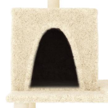 Kratzbaum mit Sisal-Kratzsäulen Creme 167 cm 