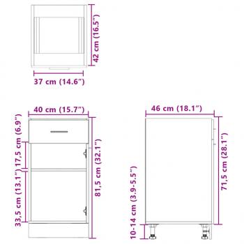 Schubunterschrank Sonoma-Eiche 40x46x81,5 cm Holzwerkstoff