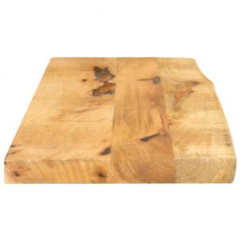 Tischplatte 70x20x2,5 cm Baumkante Massivholz Raues Mangoholz