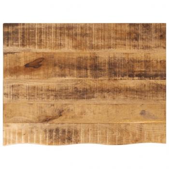 ARDEBO.de - Tischplatte 80x60x2,5 cm Baumkante Massivholz Raues Mangoholz