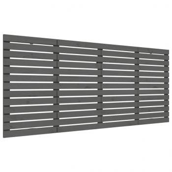 Wand-Kopfteil Grau 206x3x91,5 cm Massivholz Kiefer