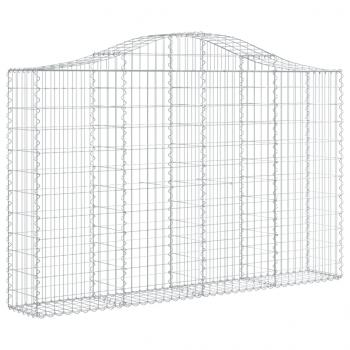 Gabione mit Hochbogen 200x30x120/140 cm Verzinktes Eisen