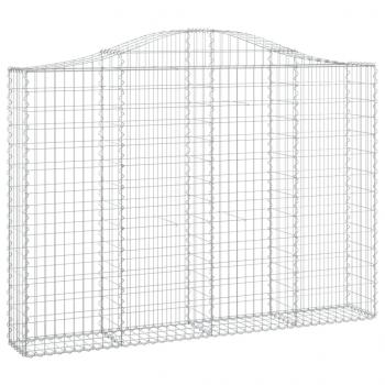 Gabione mit Hochbogen 200x30x140/160 cm Verzinktes Eisen