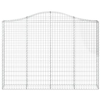 Gabione mit Hochbogen 200x30x140/160 cm Verzinktes Eisen
