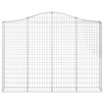 Gabione mit Hochbogen 200x30x140/160 cm Verzinktes Eisen