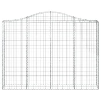 Gabione mit Hochbogen 200x30x140/160 cm Verzinktes Eisen