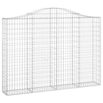 Gabione mit Hochbogen 200x30x140/160 cm Verzinktes Eisen