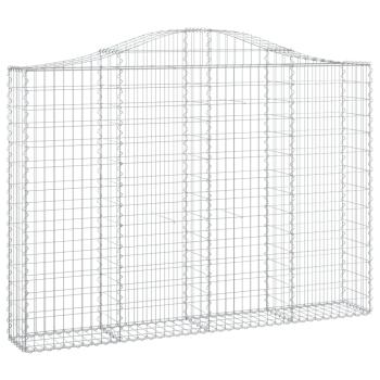 Gabione mit Hochbogen 200x30x140/160 cm Verzinktes Eisen