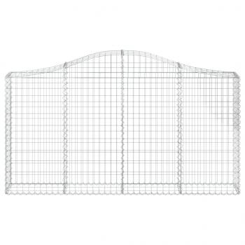 Gabione mit Hochbogen 200x30x100/120 cm Verzinktes Eisen