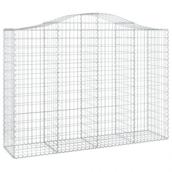 Gabione mit Hochbogen 200x50x140/160 cm Verzinktes Eisen