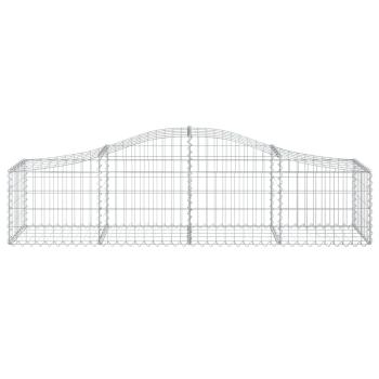 Gabione mit Hochbogen 200x50x40/60 cm Verzinktes Eisen