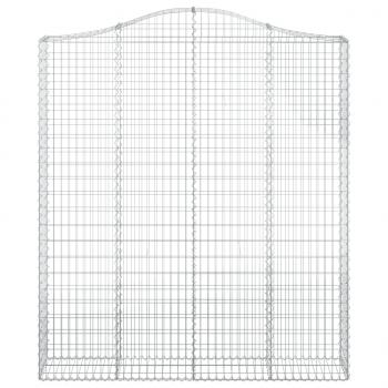 Gabione mit Hochbogen 200x30x220/240 cm Verzinktes Eisen