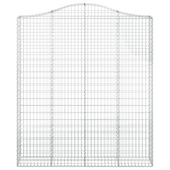 Gabione mit Hochbogen 200x30x220/240 cm Verzinktes Eisen