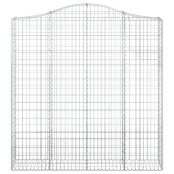 Gabione mit Hochbogen 200x30x200/220 cm Verzinktes Eisen