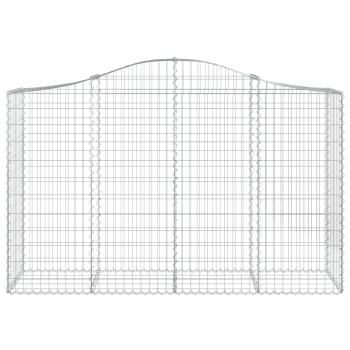 Gabione mit Hochbogen 200x50x120/140 cm Verzinktes Eisen
