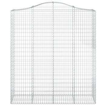 Gabione mit Hochbogen 200x50x220/240 cm Verzinktes Eisen