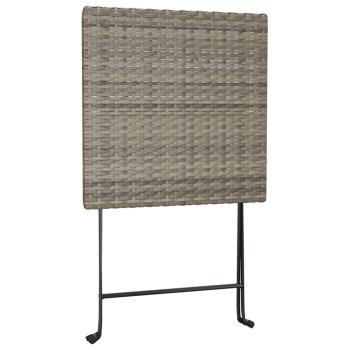 Bistrotisch Klappbar Grau 55x54x71 cm Poly Rattan