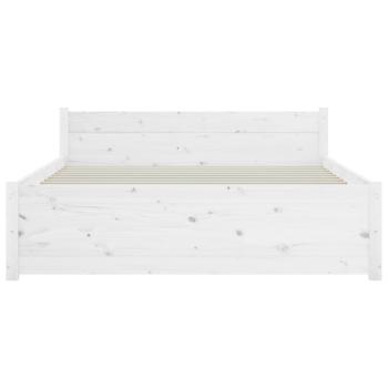 Massivholzbett Weiß 135x190 cm