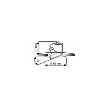 Rutec Einbaustrahler schwenkbar für MR16 Eisen geb. Metall ohne Sprengring, 50W (R55115)