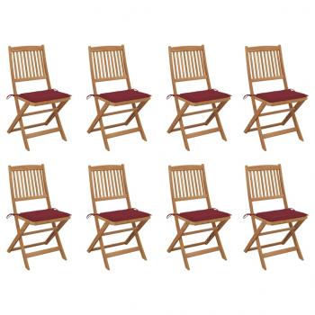ARDEBO.de - Klappbare Gartenstühle mit Kissen 8 Stk. Massivholz Akazie