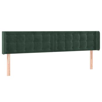 LED Kopfteil Dunkelgrün 163x16x78/88 cm Samt