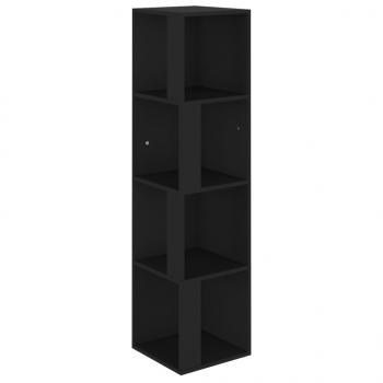 Eckregal Schwarz 33x33x132 cm Holzwerkstoff