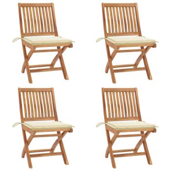 ARDEBO.de - Klappbare Gartenstühle mit Kissen 4 Stk. Massivholz Teak
