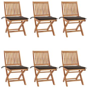 ARDEBO.de - Klappbare Gartenstühle mit Kissen 6 Stk. Massivholz Teak