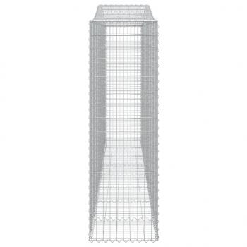 Gabionen mit Hochbogen 8 Stk. 400x50x160/180cm Verzinktes Eisen