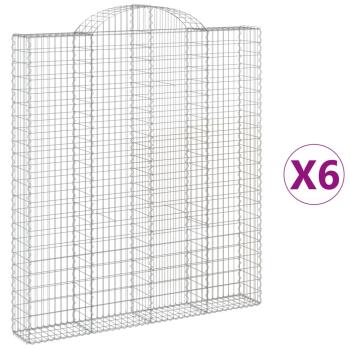 ARDEBO.de - Gabionen mit Hochbogen 6 Stk. 200x30x220/240cm Verzinktes Eisen