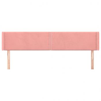 Kopfteil mit Ohren Rosa 163x16x78/88 cm Samt