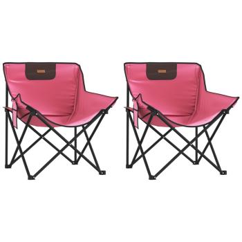Campingstühle 2 Stk. mit Tasche Klappbar Rosa