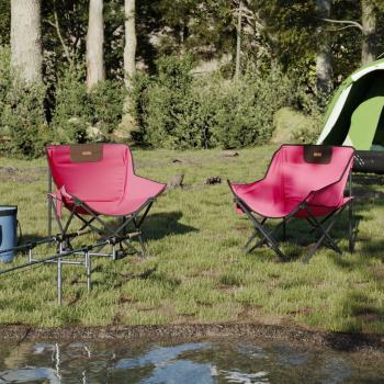 Campingstühle 2 Stk. mit Tasche Klappbar Rosa