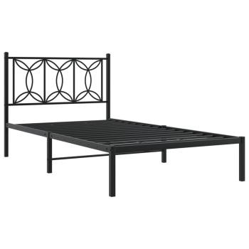 Bettgestell mit Kopfteil Metall Schwarz 100x200 cm
