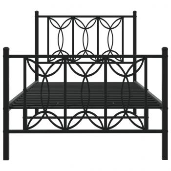 Bettgestell mit Kopf- und Fußteil Metall Schwarz 80x200 cm