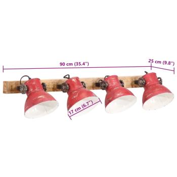 ARDEBO.de - Wandleuchte 25 W Rot 90x25 cm E27