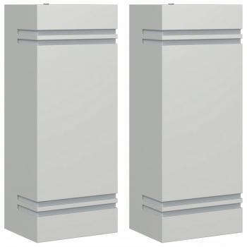 Außenwandleuchten 2 Stk. Silbern Edelstahl