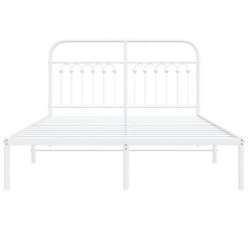 Bettgestell mit Kopfteil Metall Weiß 140x200 cm