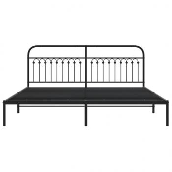 Bettgestell mit Kopfteil Metall Schwarz 193x203 cm