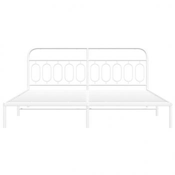 Bettgestell mit Kopfteil Metall Weiß 200x200 cm