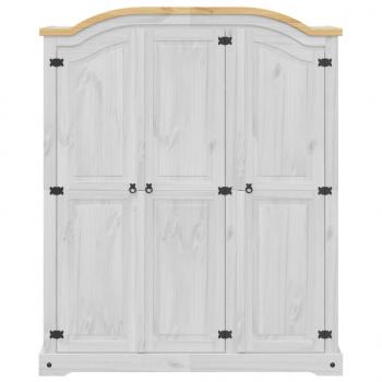 Kleiderschrank Corona Weiß 151,5x52x186 cm Massivholz Kiefer