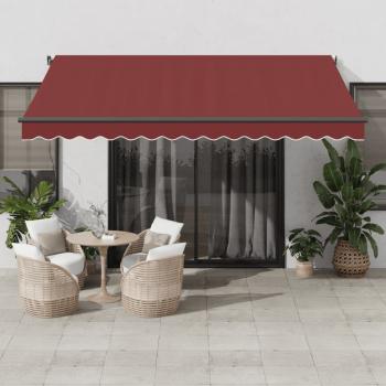 ARDEBO.de - Markise Automatisch mit LED Weinrot 400x350 cm