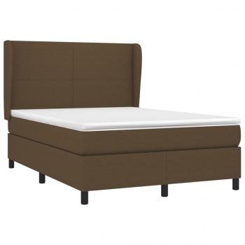 ARDEBO.de - Boxspringbett mit Matratze Dunkelbraun 140x200 cm Stoff