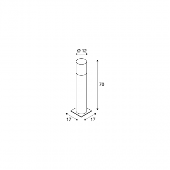 SLV LISENNE POLE 70 Outdoor Standleuchte, E27, grau, IP54 (1000666)