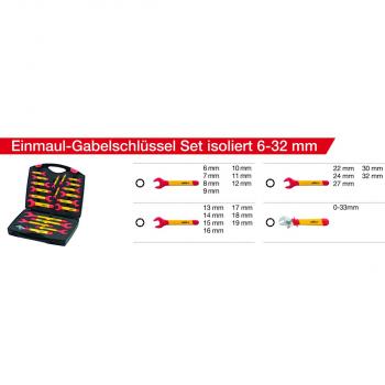 Wiha 5590NT20 Einmaul Gabelschlüssel Set isoliert, 6-32mm (43022)