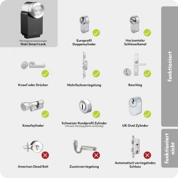 eKey uno Set Fingerprint mit Akku und Funk in schwarz inkl. Nuki Smart Lock Pro (4.Gen) in schwarz (200328)